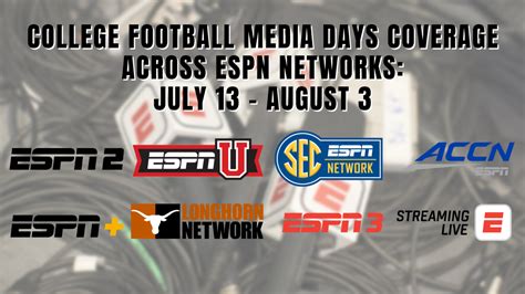 Espn Kicks Off 2022 College Football Season With Conference Media Days