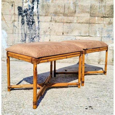 Vintage Coastal Bamboo Coffee Table And Matching Stools At 1stdibs