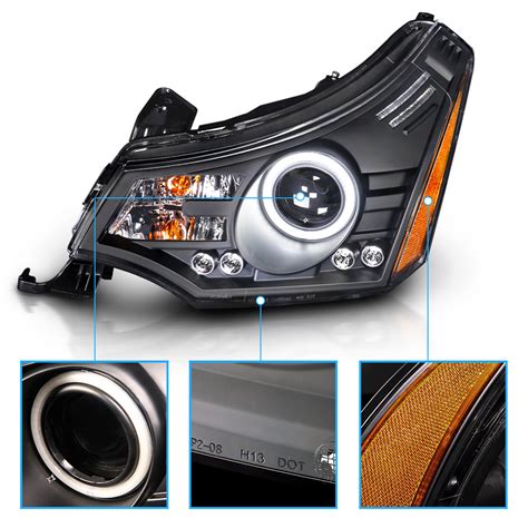 Black Led Led Halo Projector Headlight For Ford Focus Coupe