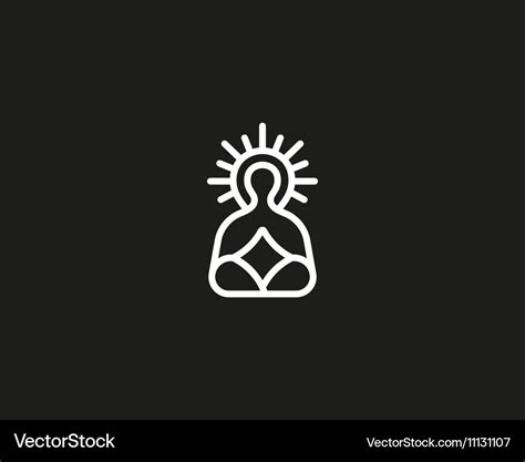 Meditation Yoga Linear Logo Design Zen Balance Vector Image