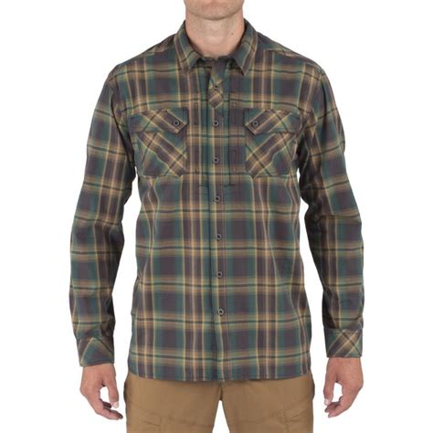 5 11 Tactical Men S Flannel Long Sleeve Shirt Size Xl Green Long Sleeve Shirts Flannel