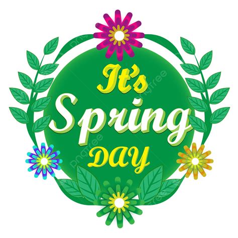 Spring Day Vector PNG Images, Spring Day With Flower Color No ...