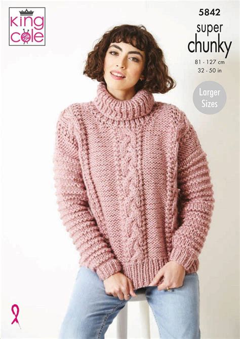 Sweater And Jacket In King Cole Big Value Super Chunky Stormy 5842 The Knitting Network