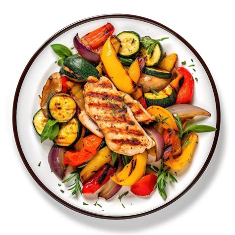 Premium Ai Image Grilled Chicken Fillet And Fresh Vegetable Salad