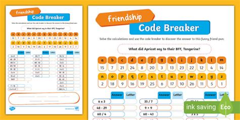 Friendship Code Breaker Year 5 Maths Profesor Hizo