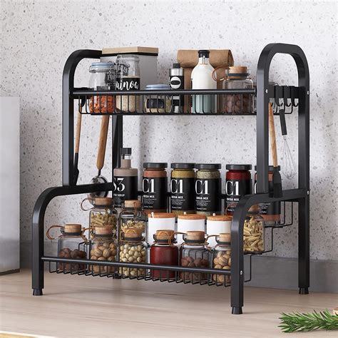 Buy UMDONX Spices Organizers Spice Rack 2 Tier Kitchen Countertop