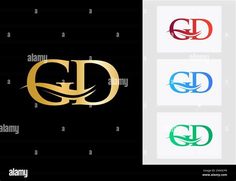 Initial Monogram Letter Gd Logo Design Gd Logotype Template Stock