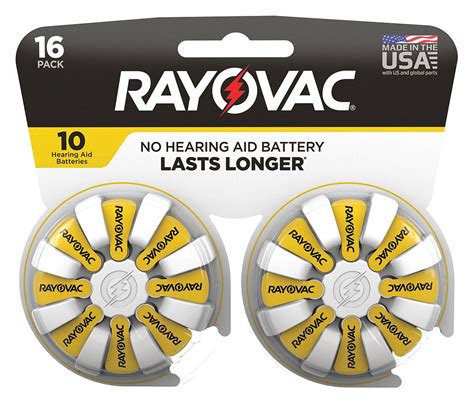 RAYOVAC 10 Battery Size Zinc Air Hearing Aid Battery 5AHC9 10 16