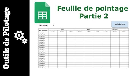 Faire Une Feuille De Pointage Automatis E Sur Google Sheets Youtube