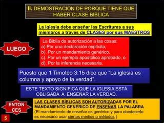 Las Clases Biblicas En La Iglesia De Cristo Ppt