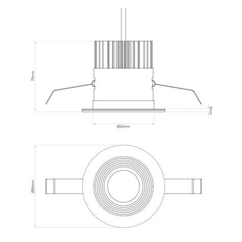 Ip Vetro Round Led Downlight In White Using A W K Lm