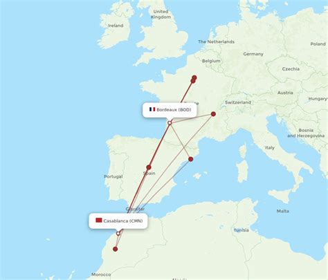 Flights From Casablanca To Bordeaux CMN To BOD Flight Routes