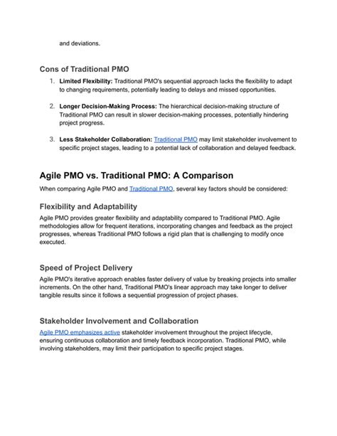 Agile Pmo Vs Traditional Pmo Pros And Cons Pdf