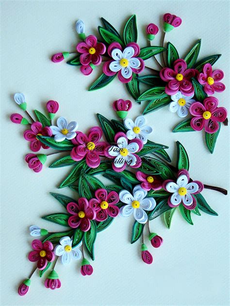 Quilled Flowers Leaves Paper Quilling Pinterest Quilling