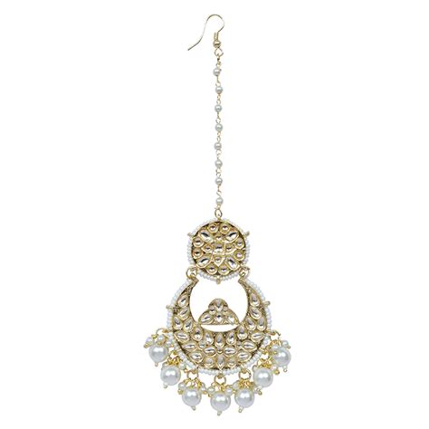 Traditional Gold Plated Kundan Chandbali Maang Tikka Beatnik