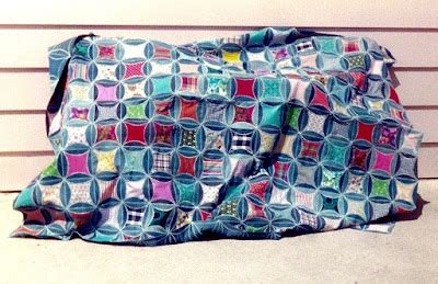 Vintage Quilt - Denim Cathedral Window