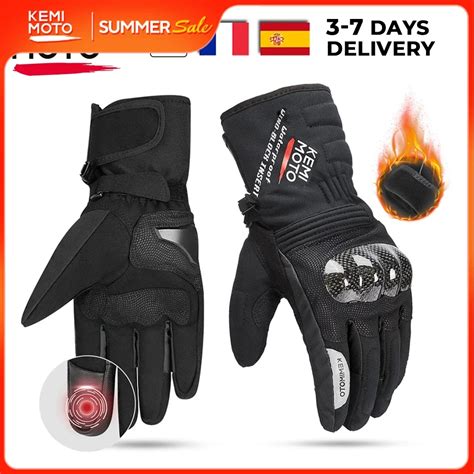 KEMIMOTO CE Motosiklet Eldivenleri K Su Ge Irmez S Cak Moto Guantes