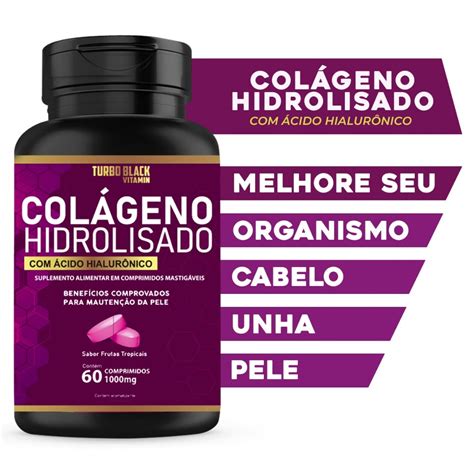 Colageno Hidrolisado Ácido Hialurônico Turbo Black Frutas Tropicais