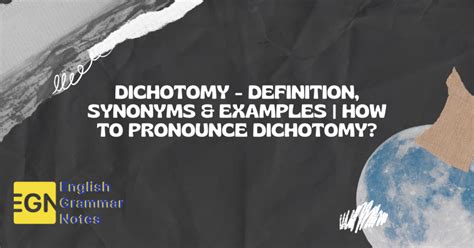 Dichotomy Definition Synonyms Examples How To Pronounce