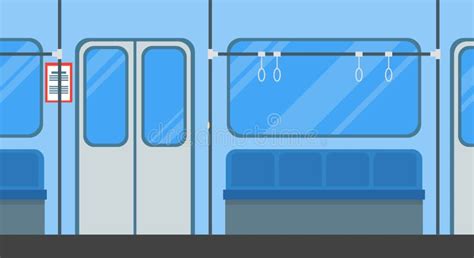 Cartoon Subway Train Card Poster. Vector Stock Vector - Illustration of ...