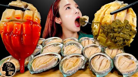 Mukbang 🌊살아있는 완도 활전복회 먹방😋전복내장소스 꿀맛🤤raw Abalone Sashimi Crunchy 리얼