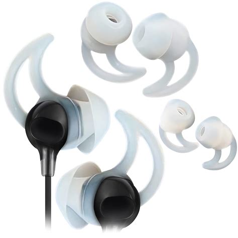 White Earbud Replacement Tips 3 Pairs Ear Hooks For Airpods Noise Isolation Tips