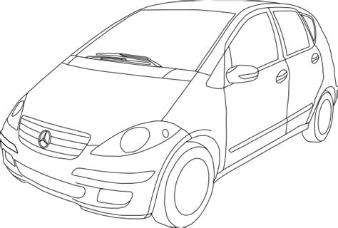 Mercedes Benz Class A Outline Clip Art Free Vector 4vector