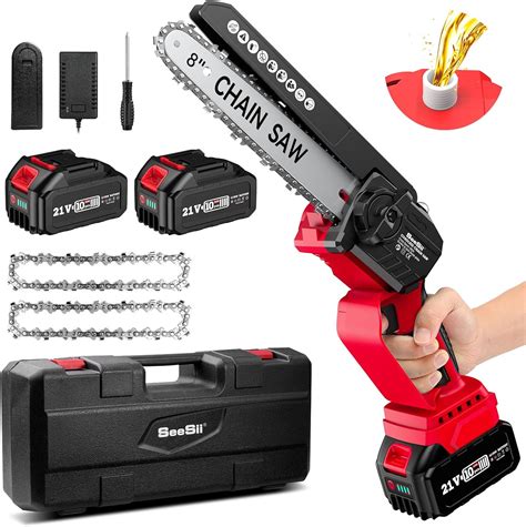 Mini Chainsaw Inch Seesii Brushless Cordless Chainsaw W X Mah