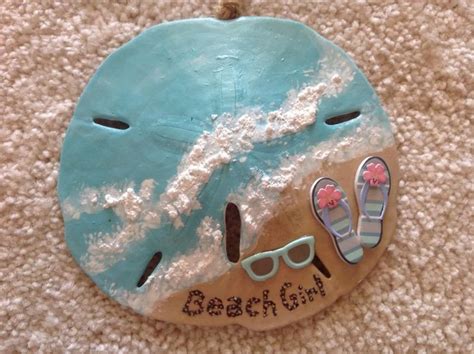 Beach Girl Christmas Ornament Hand Painted Sand Dollar Beach Etsy