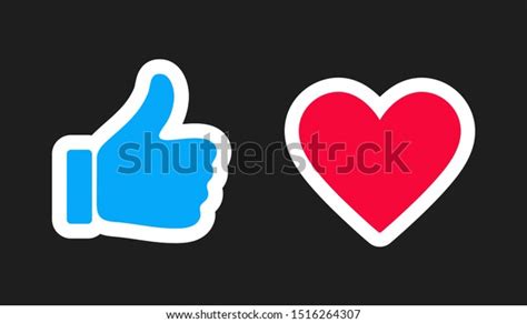 Thumb Heart Icon Vector Like Love Stock Vector Royalty Free