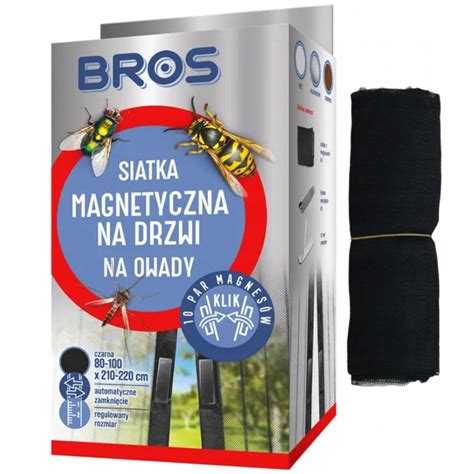 Moskitiera SIATKA MAGNETYCZNA NA DRZWI Czarna 100 Cm X 200 Cm Bros