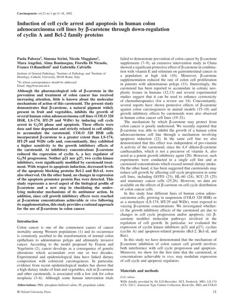 Pdf Induction Of Cell Cycle Arrest Ad Apoptosis In Human Colon