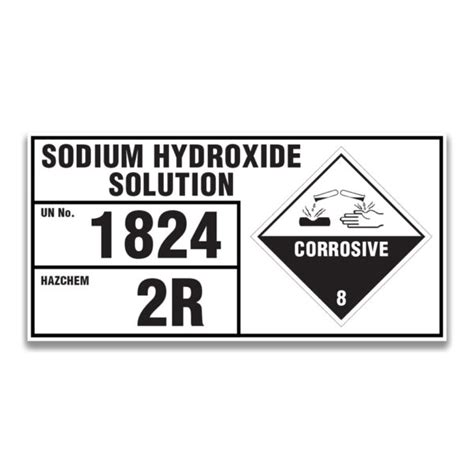 SODIUM HYDROXIDE SOLUTION SIGNS AND LABELS Safety Sign And Label