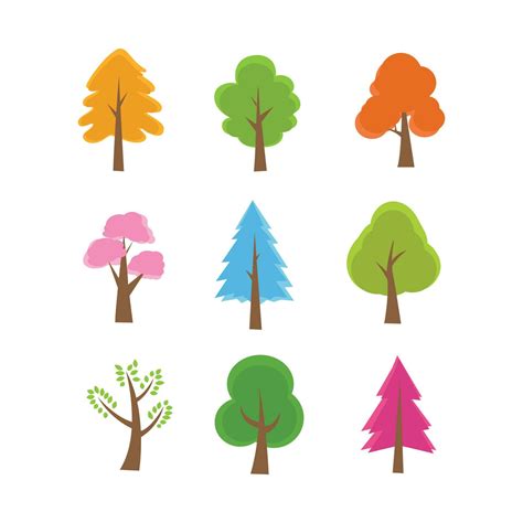 colorfull season tree collection 23509327 Vector Art at Vecteezy