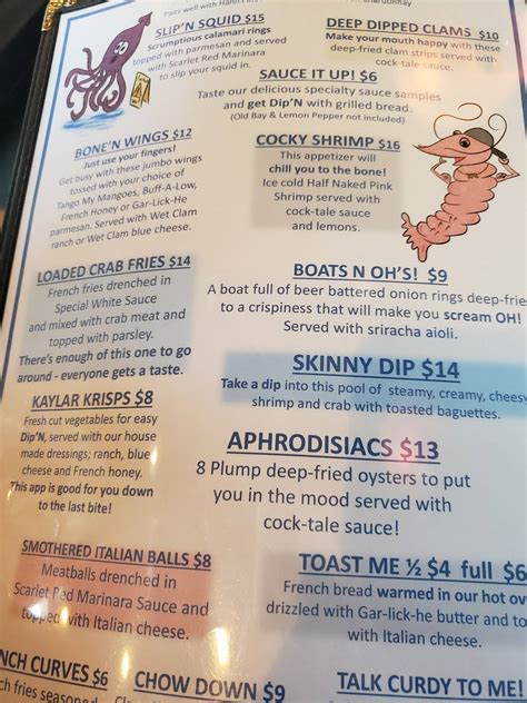 Menu At The Wet Clam Pub And Bar Lake Havasu City Az 95 N 718