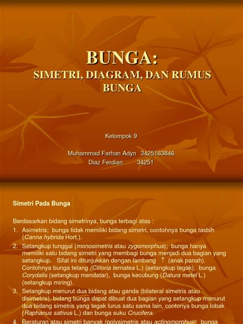 bunga simetri diagrambagian