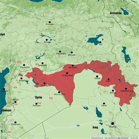 Areas Controlled By Kurdish Factions In The Maps On The Web