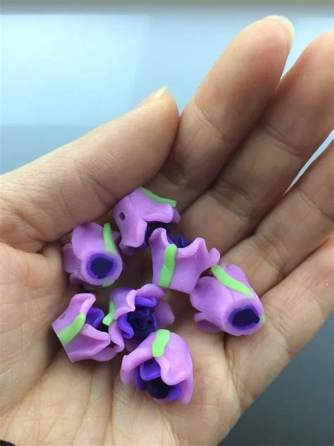 New Fashion Pcs Lot Good Quality Purple Rose Shaped Polymer Clay