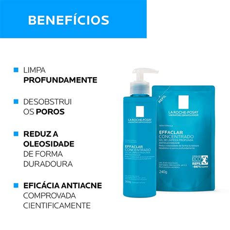 Refil Gel De Limpeza Facial La Roche Posay Effaclar Concentrado Com 240g Droga Raia