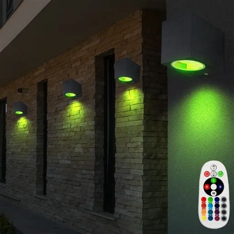 Lampe D Ext Rieur Applique Murale T L Commande Rgb Led Dimmable Couleur