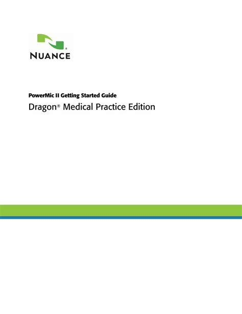 PDF Getting Started Guide Dragon Medical Practice Edition 4