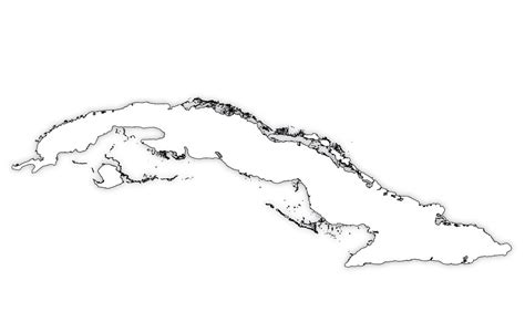 Cuba Outline Map, Cuba Blank Map