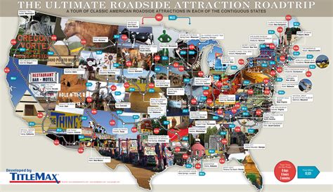 classic american roadside attraction roadtrip infographic