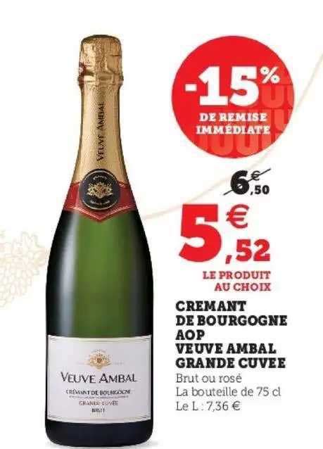 Promo Crémant De Bourgogne Aop Veuve Ambal Grande Cuvée chez Hyper U