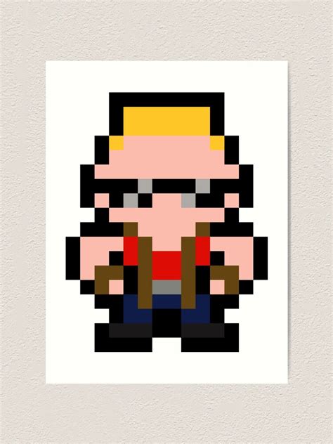 Pixel Duke Nukem Art Print By Impishmatt Redbubble