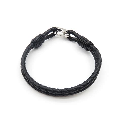 Stainless Steel Clasp Line Braided Leather Bracelets For Men Justop