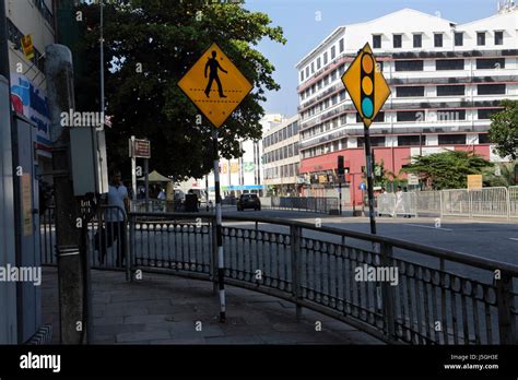 Fort Colombo Sri Lanka Traffic Lights and Crossing Signs Stock Photo ...