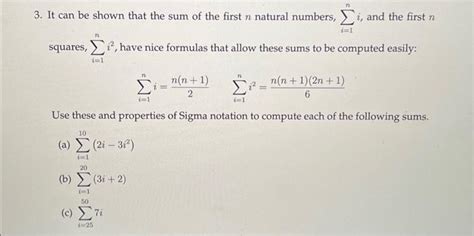 Solved 3. It can be shown that the sum of the first n | Chegg.com
