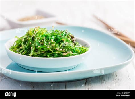 Traditional Japanese Wakame Salad With Sesam Seeds Healthy And Fresh