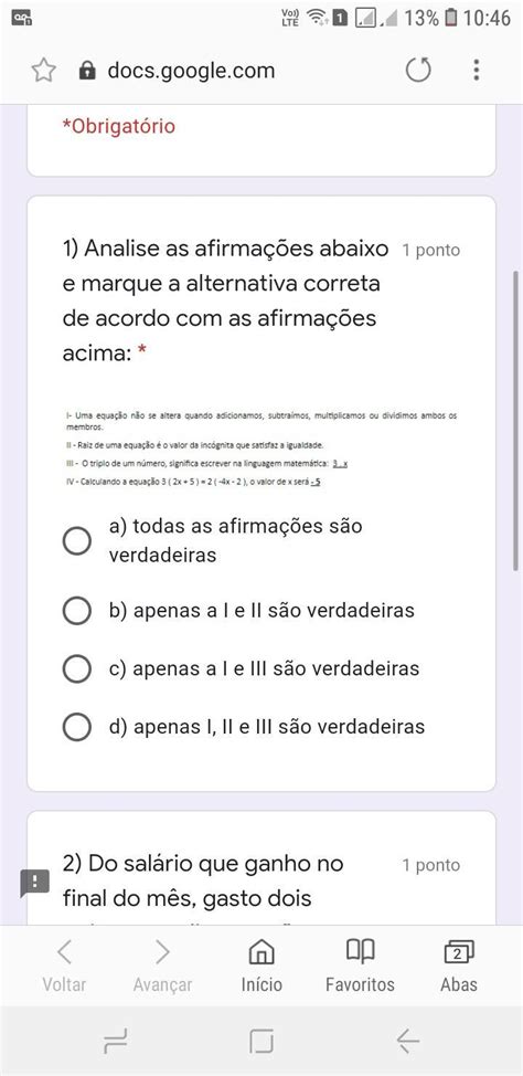 1 Analise As Afirmações Abaixo E Marque A Alternativa Correta De